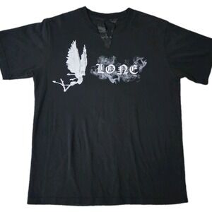 VLone No Smoking Smoke T-Shirt Mens Large Black Skeleton Angel Made in USA